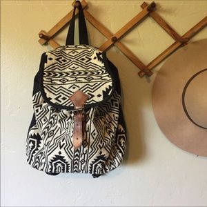 Tribal print drawstring backpack
